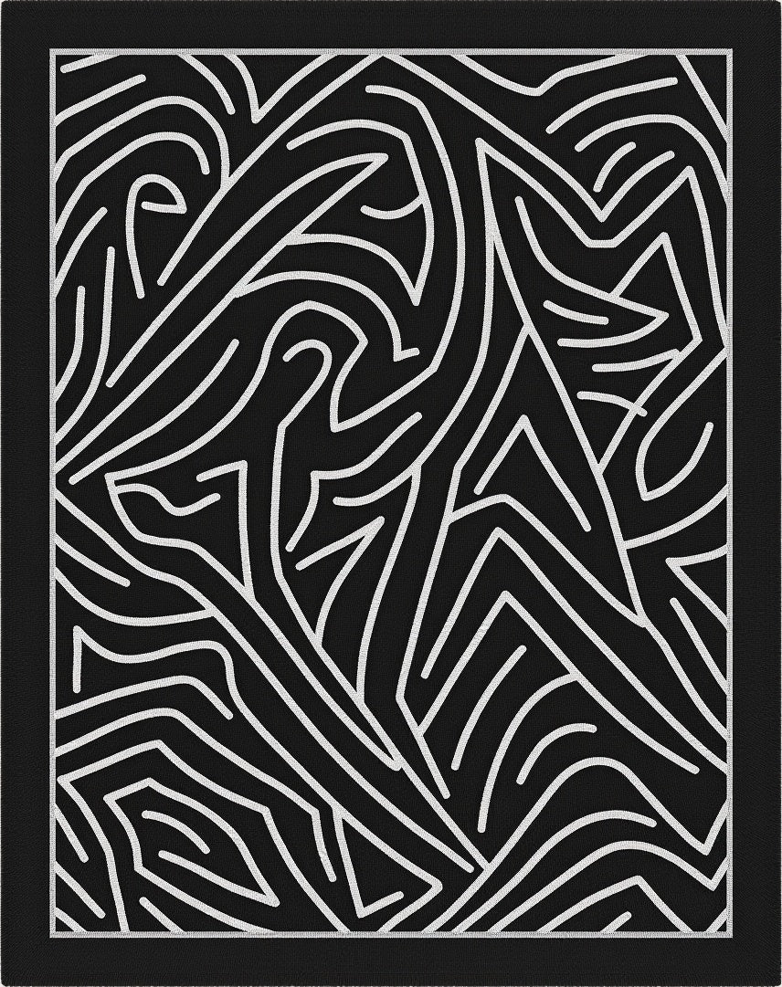Bold Abstract Maze Line Art Rug