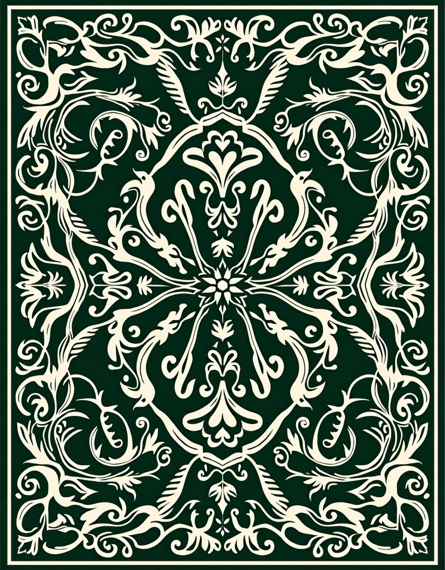 Intricate Cream Floral Damask Rug