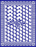 Blue And White Floral Lattice Pattern Rug