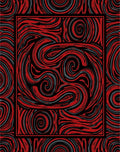 Red Black Swirl Abstract Pattern Rug