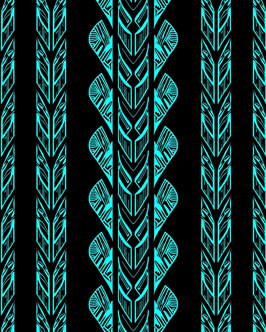 Bold Teal Tribal Stripe Pattern Rug