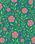 Botanical Floral Vines Pattern Rug