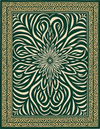 Ornate Floral Swirl Pattern Design Rug