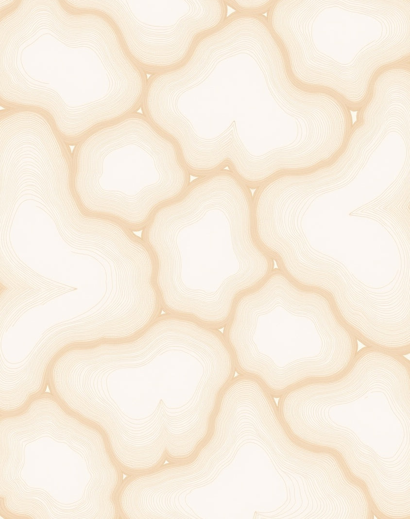 Organic Contour Cream Swirl Pattern Rug