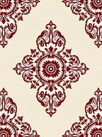Ornate Paisley Red and Cream Rug