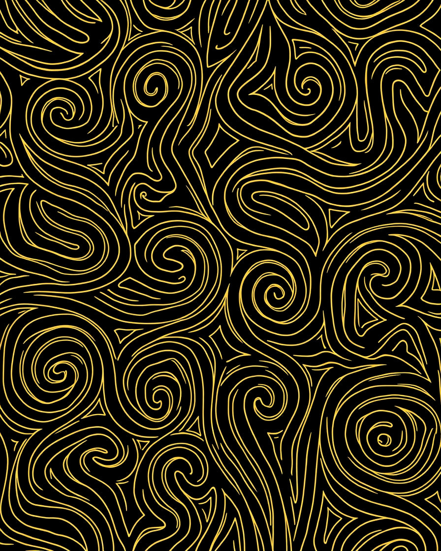 Gold Swirls Abstract Pattern Rug