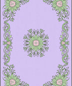 Botanical Floral Border Pattern Rug