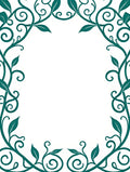 Teal Vine and Swirl Floral Pattern Rug