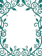 Teal Vine and Swirl Floral Pattern Rug