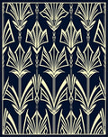 Art Deco Floral Pattern Design Rug