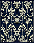 Art Deco Floral Pattern Design Rug