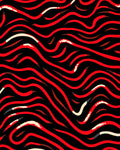 Bold Red Wave Pattern Rug