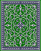 Ornate Floral Vine Patterned Rug