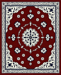 Elegant Floral Medallion Lattice Border Rug