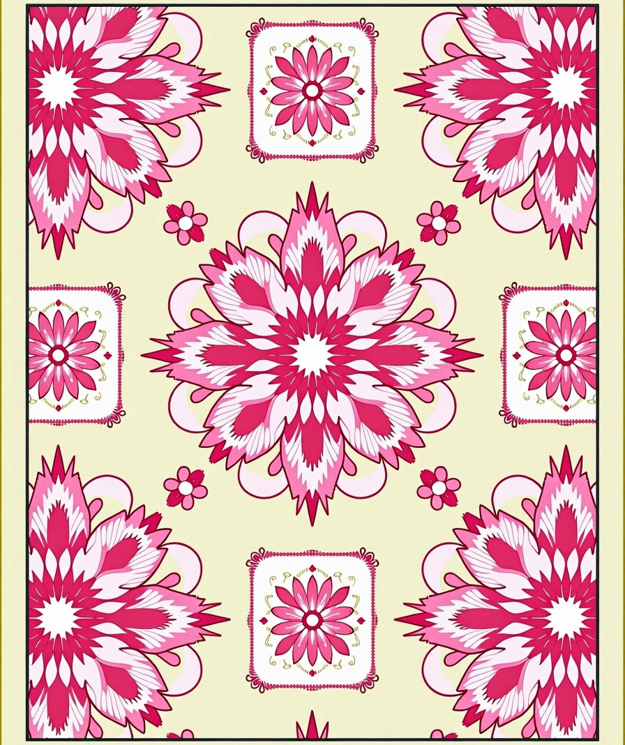 Radiant Floral Medallion Pattern Rug