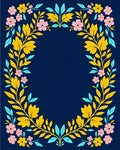 Vibrant Floral Wreath Patterned Rug
