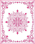 Ornate Pink Floral Mandala Design Rug