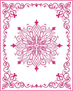 Ornate Pink Floral Mandala Design Rug
