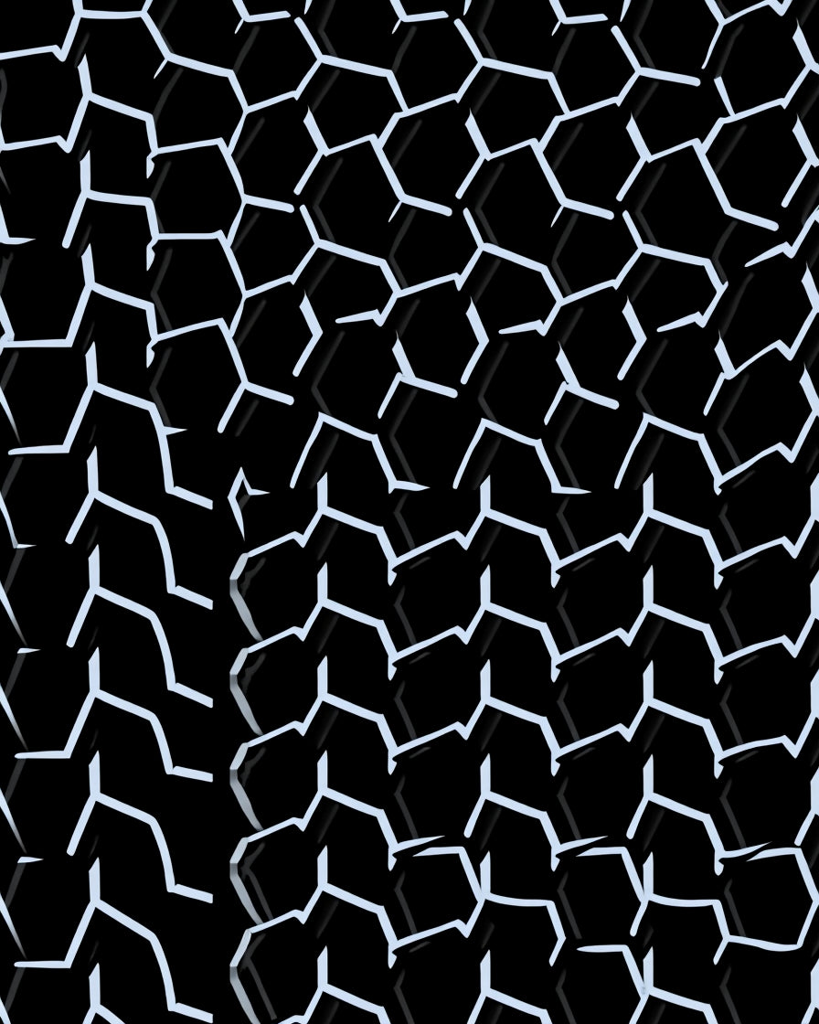 Geometric Honeycomb Black White Pattern Rug