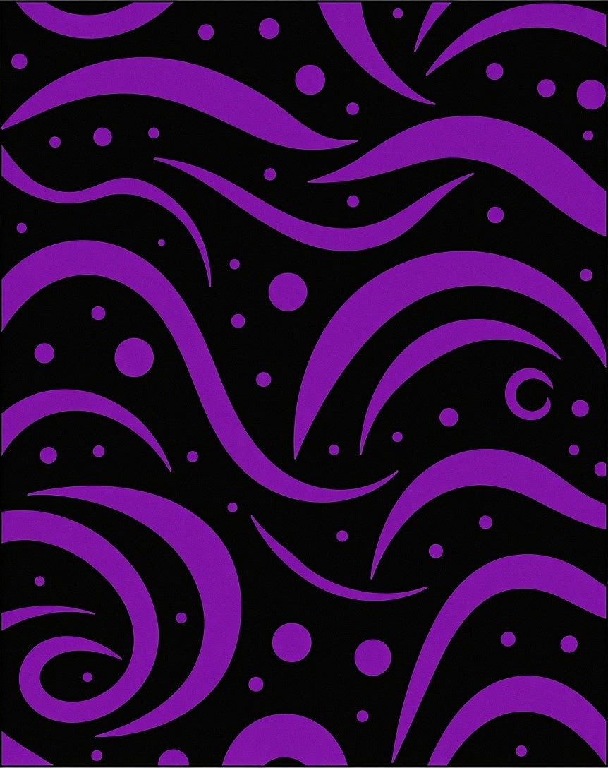 Purple Abstract Swirl Dot Pattern Rug
