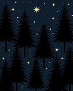 Dark Pine Trees Under Starry Sky Rug