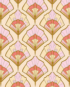 Art Deco Fan Pattern Pastel Rug