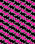 Dynamic Pink Hexagonal Pattern Rug