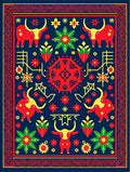 Crimson Bull Floral Geometric Medley Rug