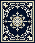Ornate Floral and Geometric Scrollwork Design Rug