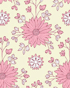 Delicate Pink Floral Pattern Design Rug