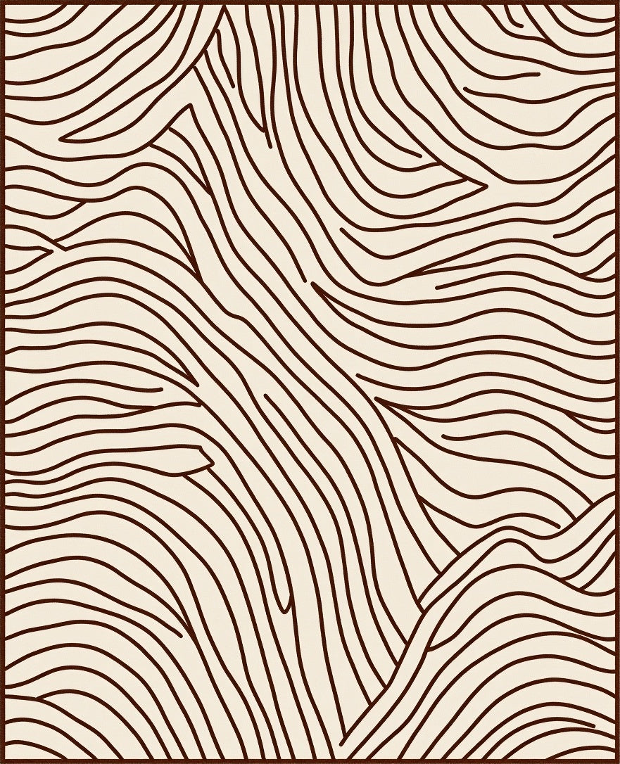 Abstract Organic Flowing Lines Design Rug