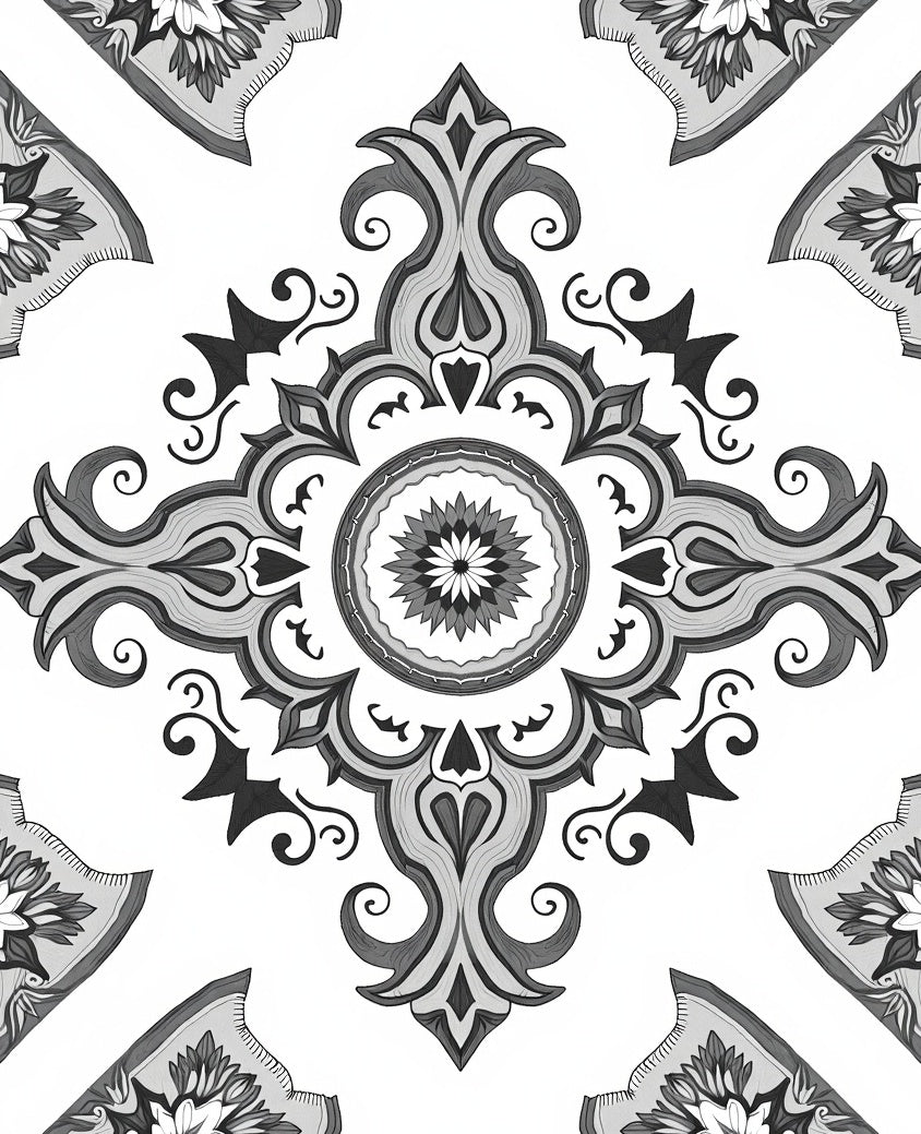 Classic Floral Motif Design Rug