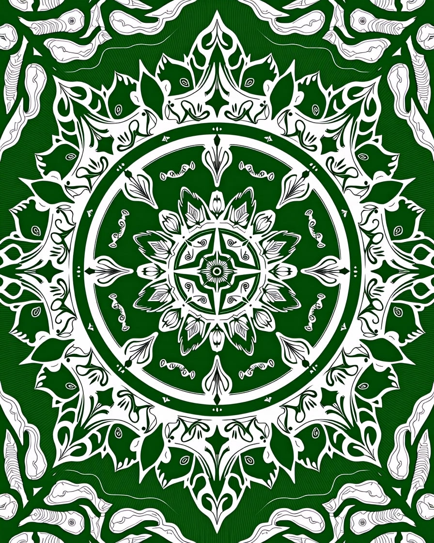 Intricate Floral Mandala Art Deco Rug