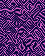 Bold Pink Outline Abstract Maze Rug