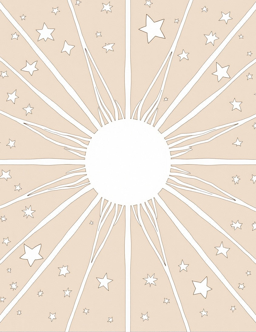 Celestial Sunburst Contemporary Star Design Rug