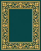 Golden Floral Scrollwork Classic Border Design Rug