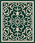Ornate Ivory Floral Scrollwork Rug