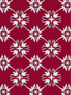 Crimson Interlocking Starburst Pattern Rug