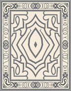 Ornate Grey Classic Scroll Pattern Rug
