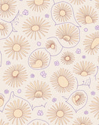 Retro Daisy Outline Floral Pattern Rug