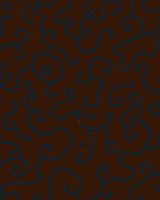 Swirling Vine Patterned Warm Brown Rug
