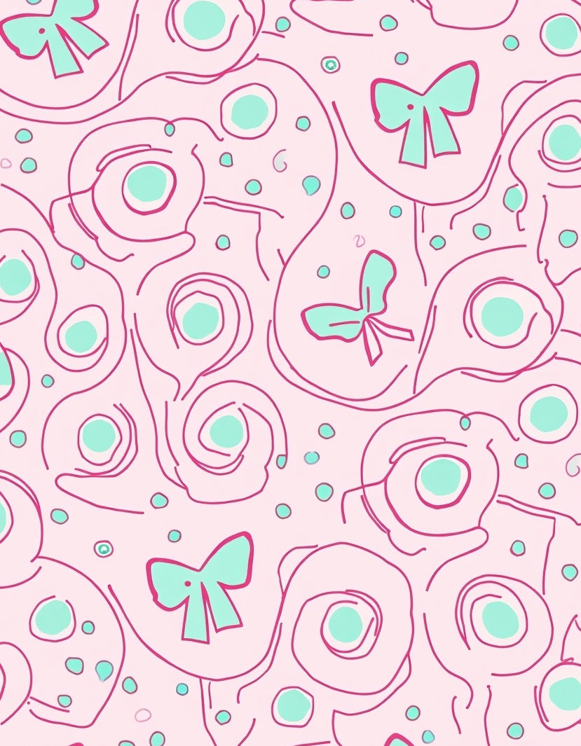 Whimsical Bows Swirls Pattern Rug