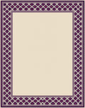 Dark Purple Geometric Pattern Frame Rug