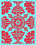 Bold Red Floral Mandalas Rug