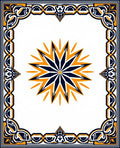 Geometric Starburst Border Design Rug