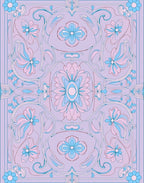 Floral Art Nouveau Inspired Pattern Rug