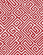 Bold Red Geometric Maze Pattern Rug