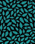 Cyan Tropical Leaf Pattern Rug