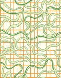 Winding Ribbon Grid Pattern Rug