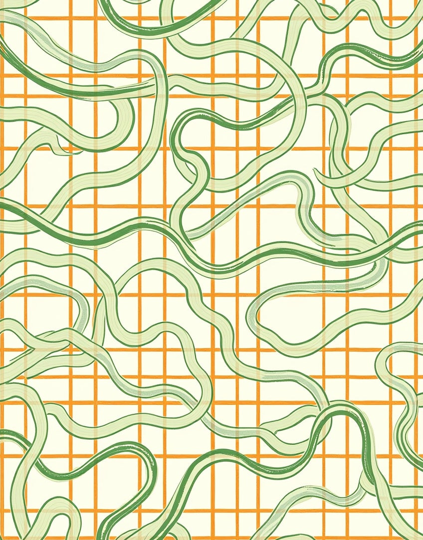 Winding Ribbon Grid Pattern Rug